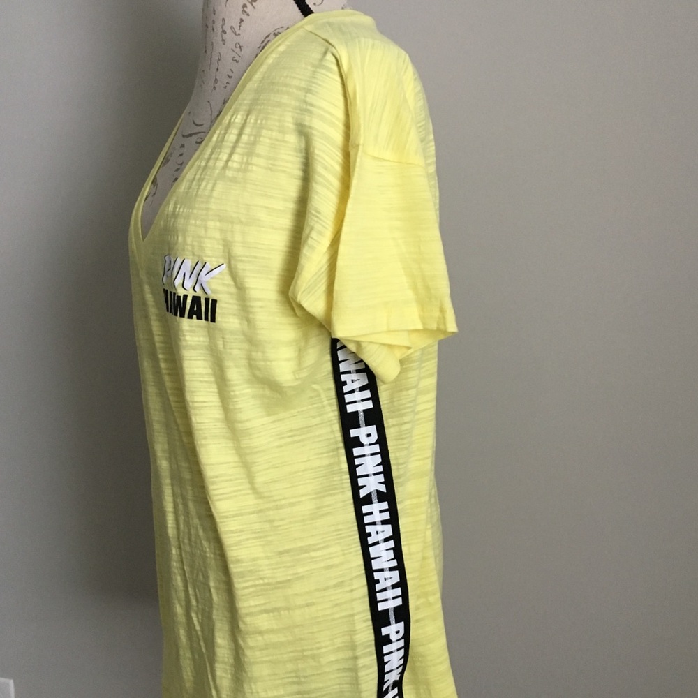 PINK Victoria’s Secret Hawaii V-Neck Short Sleeve Tee Top New With Tag - Picture 1 of 8